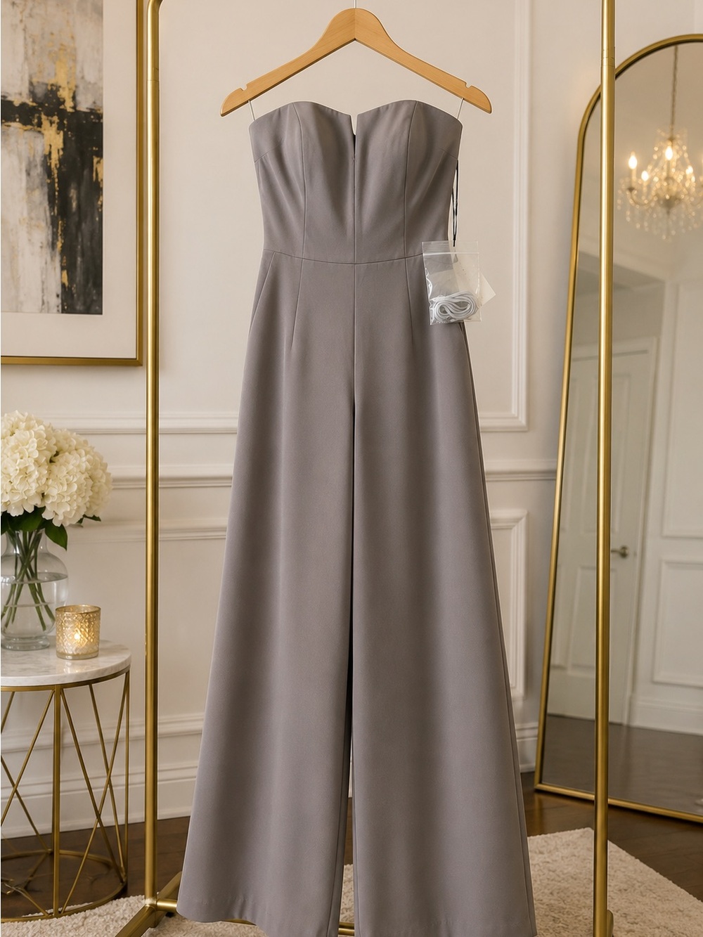 Vivian Diamond / Dessy Collection Strapless Formal Wideleg Jumpsuit - NWT